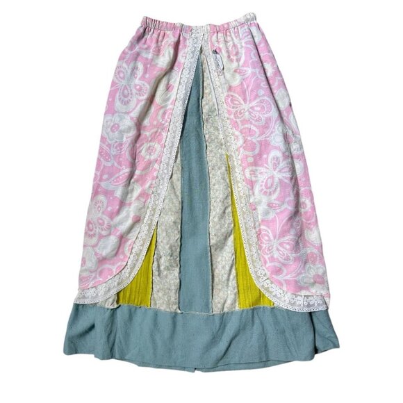 70s Vintage Patchwork Maxi Skirt Chessa Davis Bohemian Cottagecore Prairie. - Picture 5 of 8